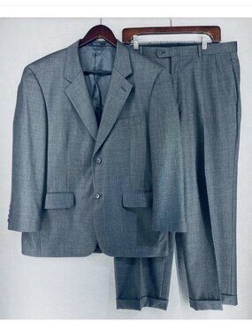 Turnbury Suit Mens 42S Gray Wool 2 Piece Blazer Pants 34x28 Modern Wedding